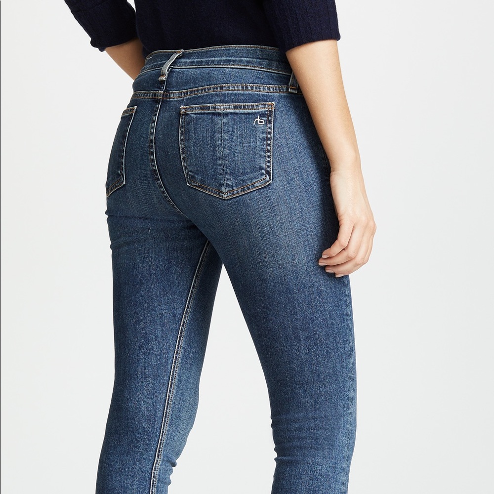 Rag & bone Caite mid rise skinny ankle frayed jeans 27”